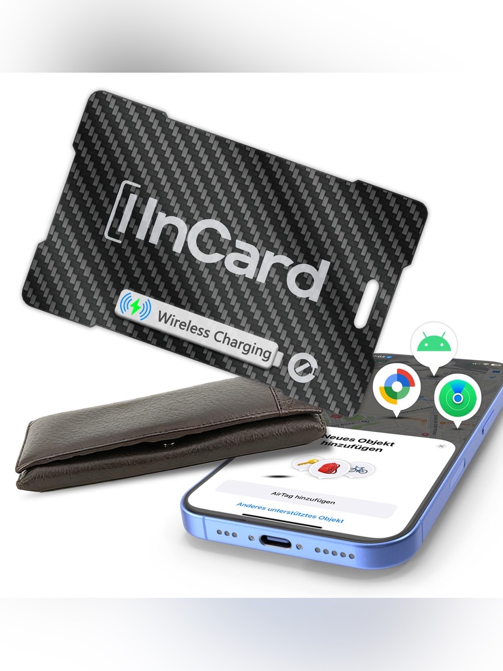 Ultra-Thin Air Tag 0.07in Wallet Tracker Both IOS And Android IP68 Bluetooth GPS